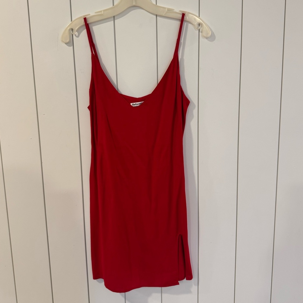 Reformation Red Slip Mini Dress